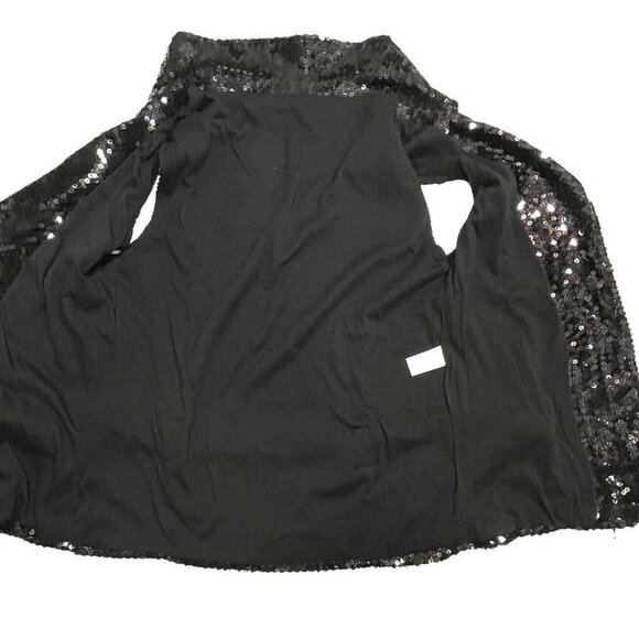NATALIE DANCE WEAR Sequined Vest w/Lapels & Belt Women's S/Med Black Theater NWT - Picture 7 of 16